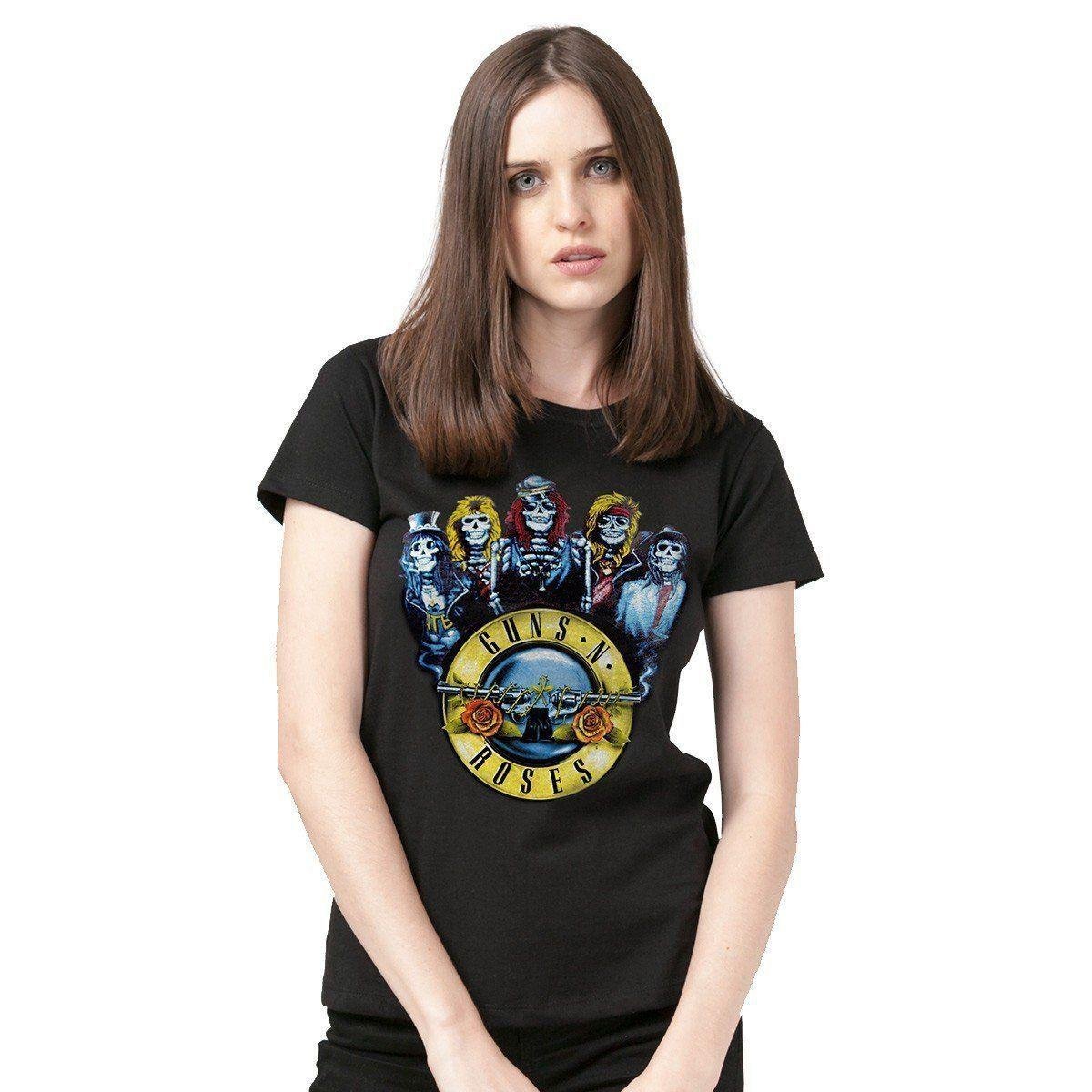 camiseta guns roses feminina