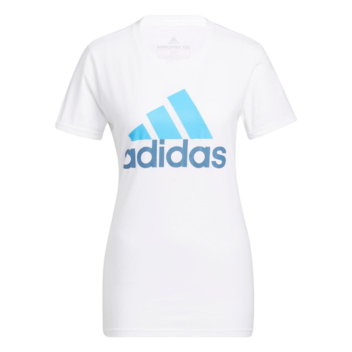 Menor preço em Camiseta Basic Badge of Sport Adidas - Branco+Azul Piscina
