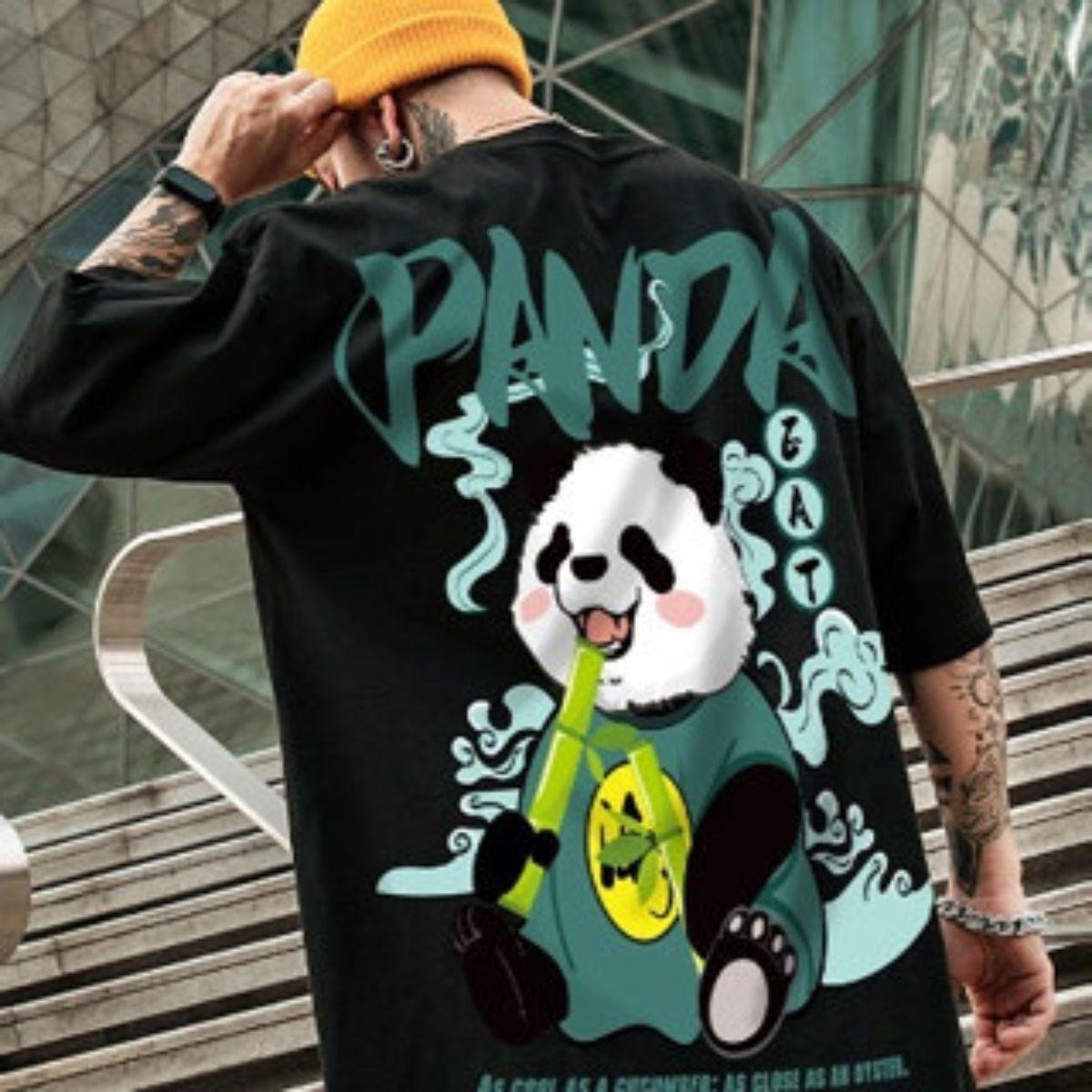 Camiseta Básica Algodão Oversized Panda Streetware Unissex Menor preço em Camiseta Básica Algodão Oversized Panda Streetware Unissex