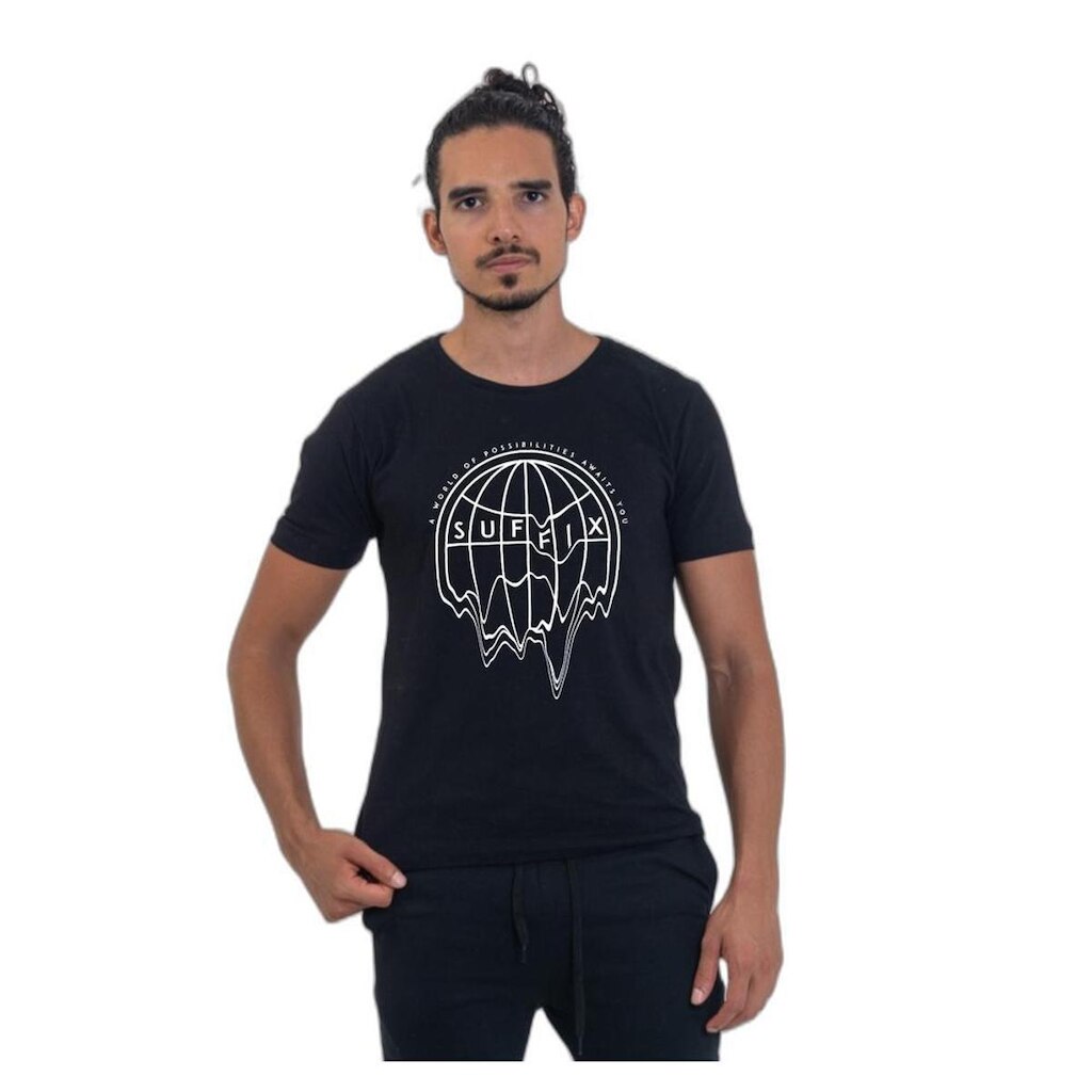 Camiseta Básica de Algodão Masculina Estampada