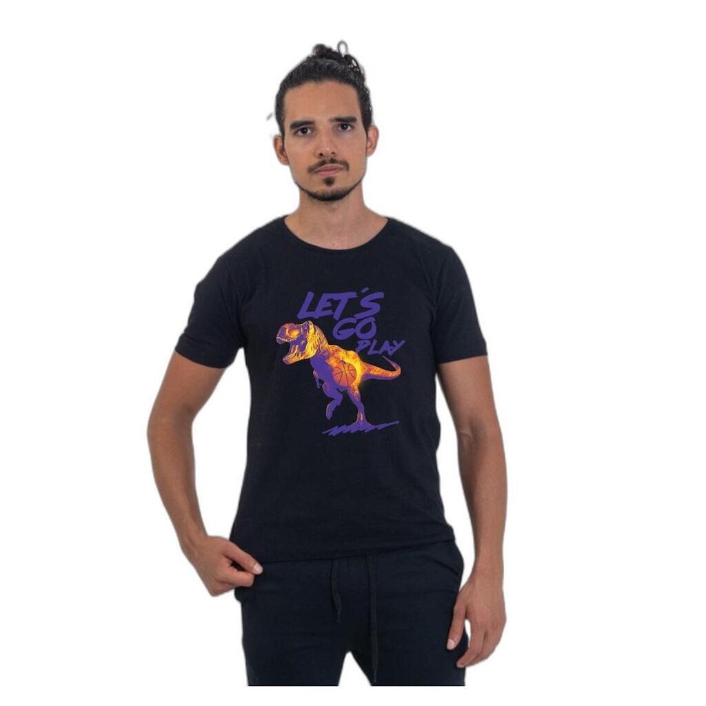 Camiseta Básica de Algodão Masculina Estampada