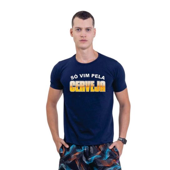 Camiseta Básica de Algodão Masculina Estampada