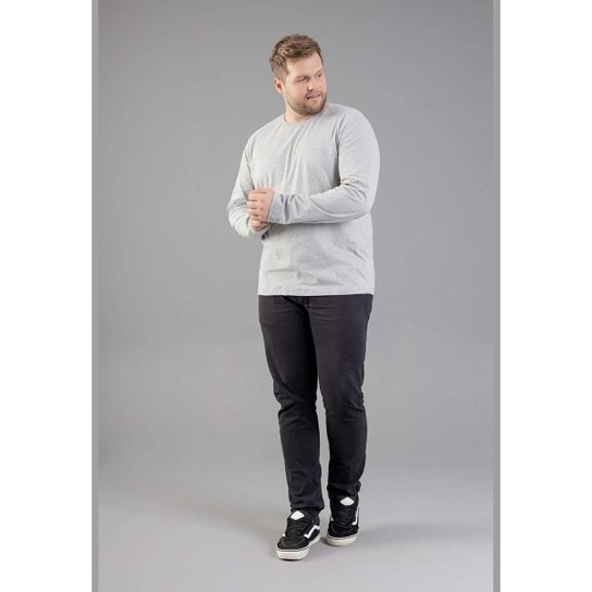 Camiseta Básica de Mangas Longas Masculino Adulto Just Basic