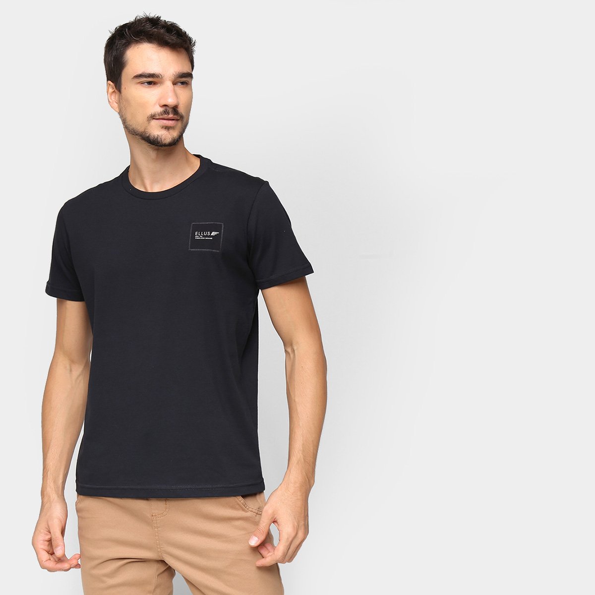 Camiseta Básica Ellus Manga Curta Masculina - Preto Menor preço em Camiseta Básica Ellus Manga Curta Masculina - Preto