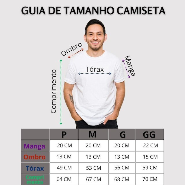 Camiseta Básica Gola Redonda Estampada 100% Algodão Premium Medalha São Bento