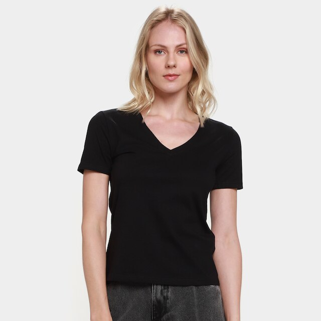 Camiseta Básica Hering Decote V Feminina