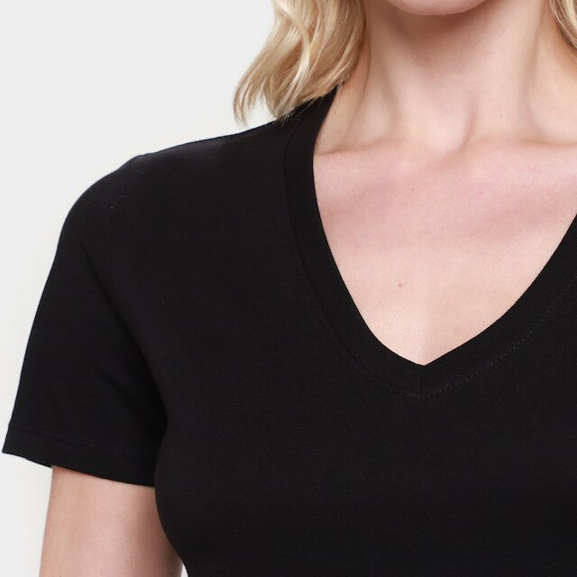 Camiseta Básica Hering Decote V Feminina