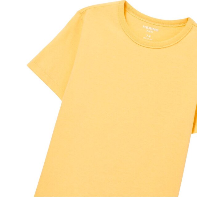 Camiseta Básica Hering Kids Infantil Menino Manga Curta Slim Amarelo