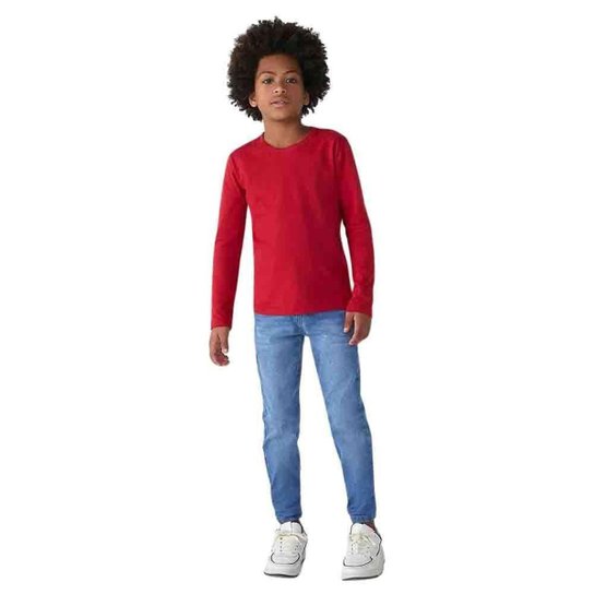 Camiseta Básica Hering Kids Infantil Menino Manga Longa