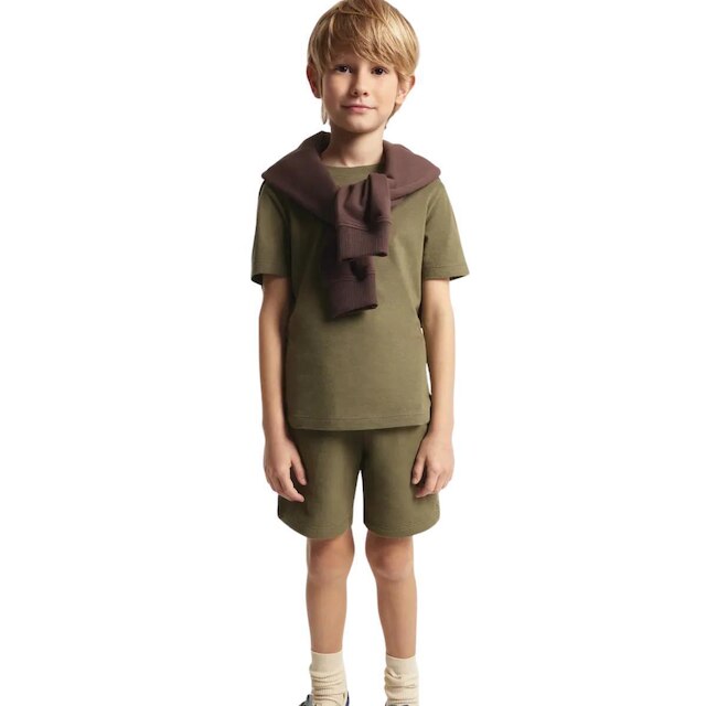Camiseta Básica Hering Verde Infantil Menino Manga Slim Curta