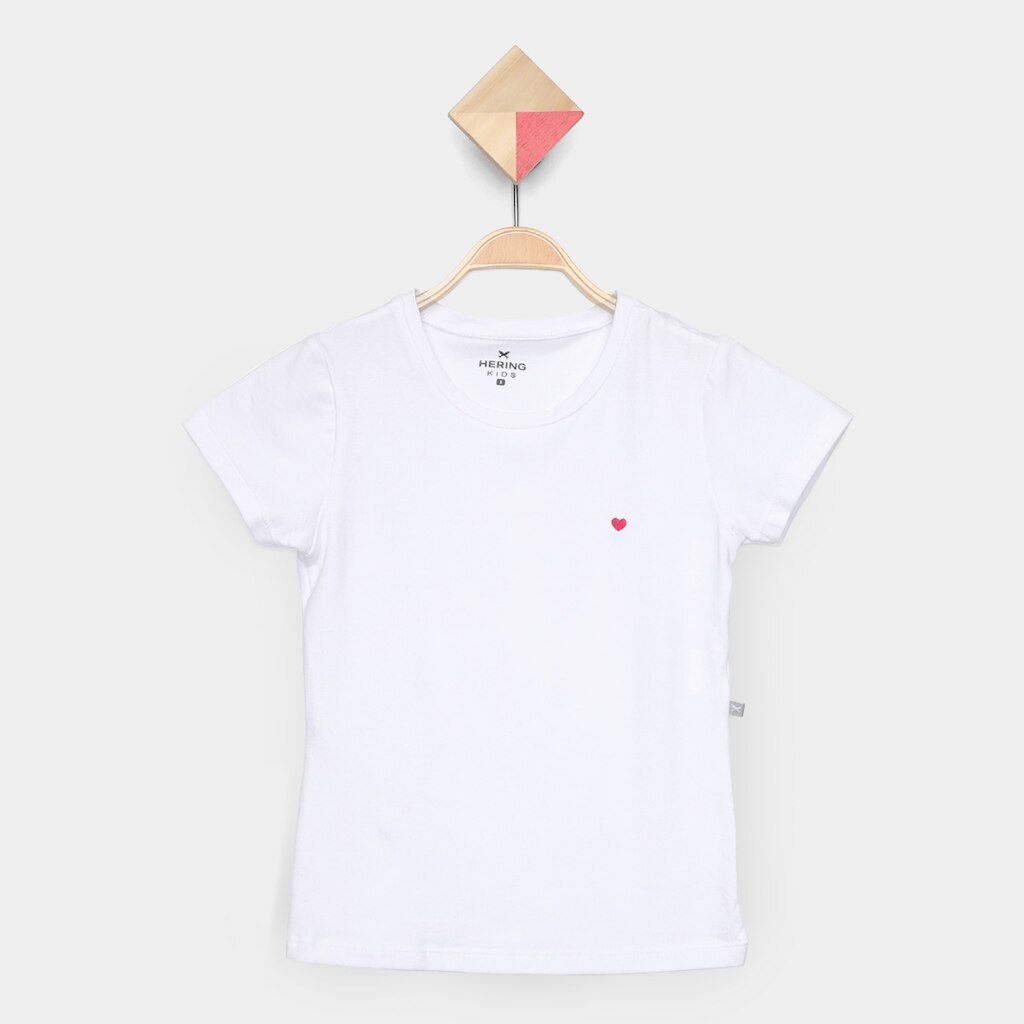 Camiseta Básica Infantil Hering Manga Curta Feminina