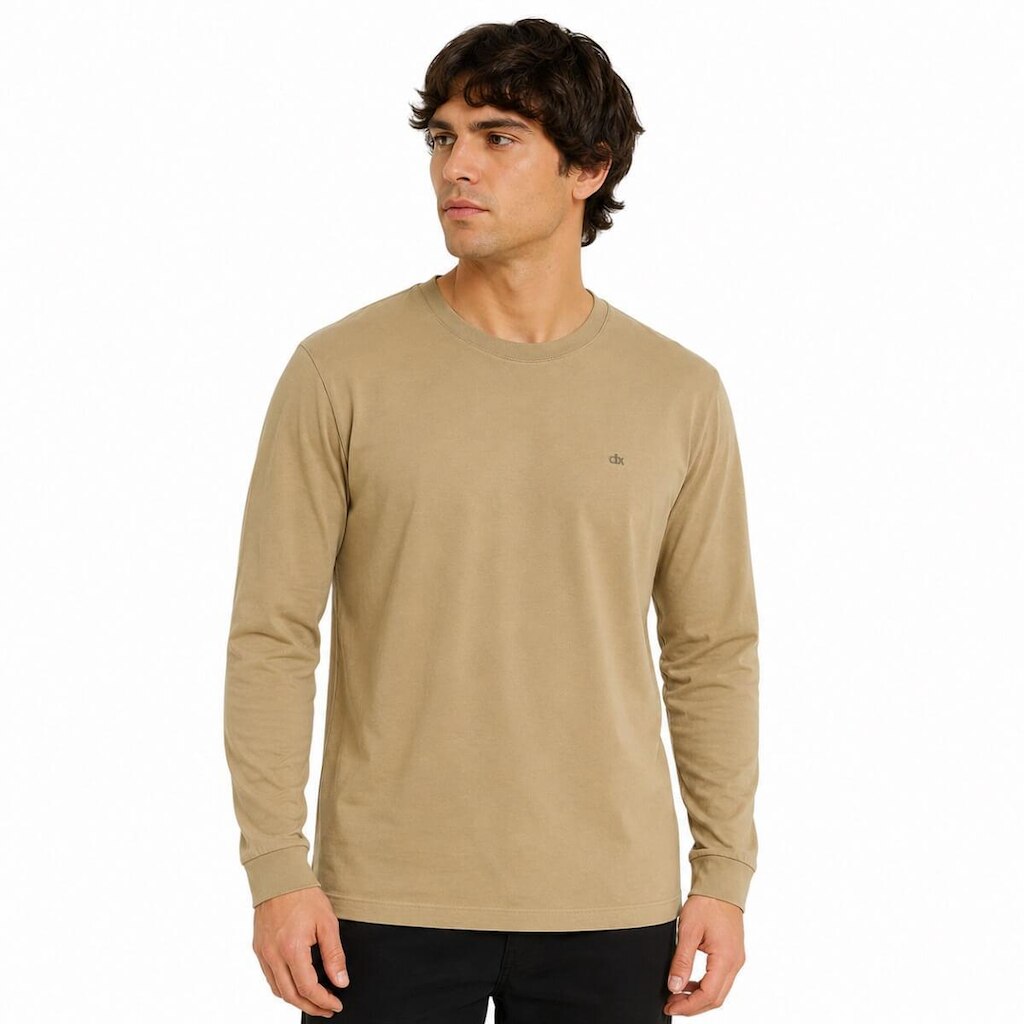 Camiseta Básica Manga Longa Masculina Dixie 10.19.0197 Oliva