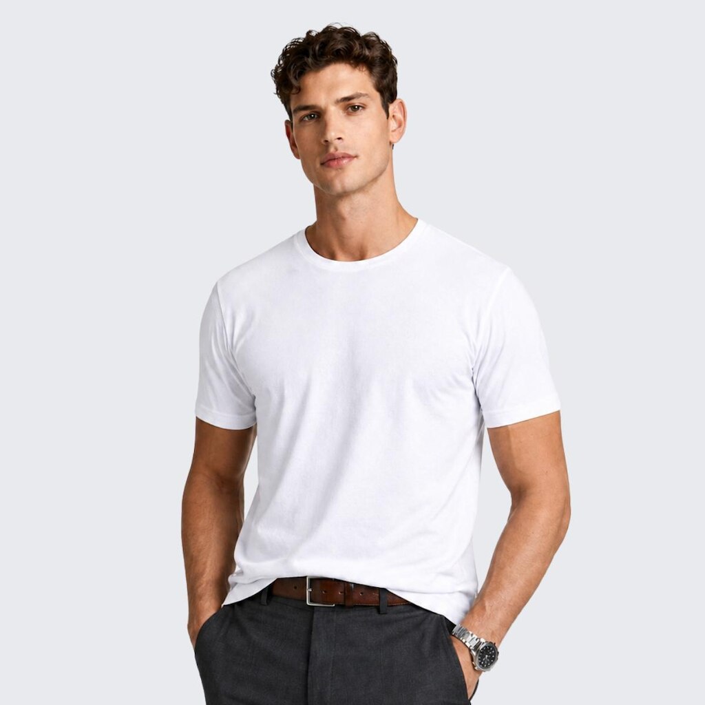 Camiseta Básica Masculina Algodão Manga Curta