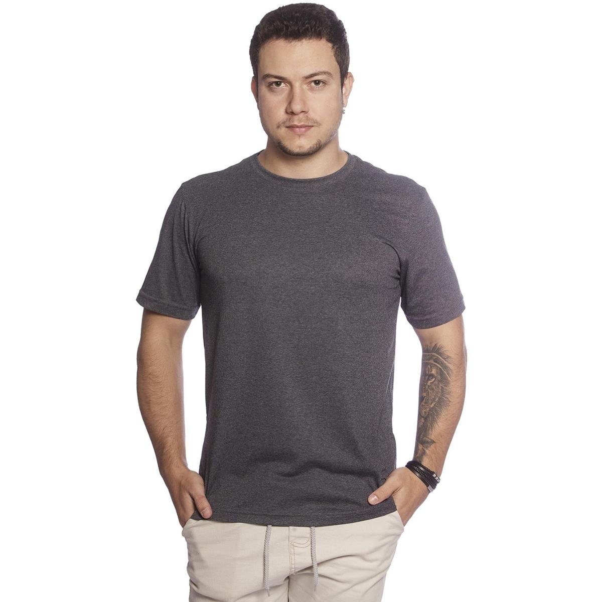 Camiseta Básica Masculina Lisa Algodão Gola Redonda Casual Techmalhas Menor preço em Camiseta Básica Masculina Lisa Algodão Gola Redonda Casual Techmalhas
