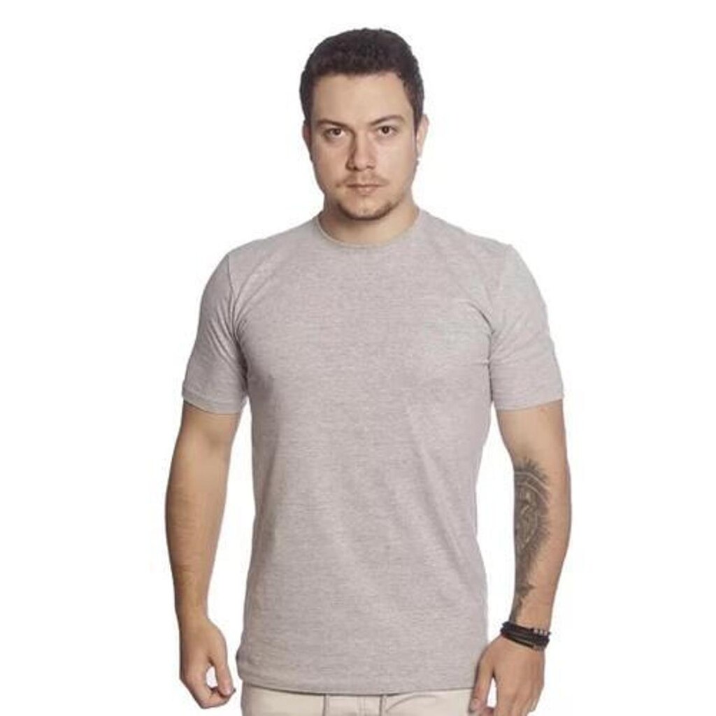 Camiseta Básica Masculina Lisa Algodão Gola Redonda Casual