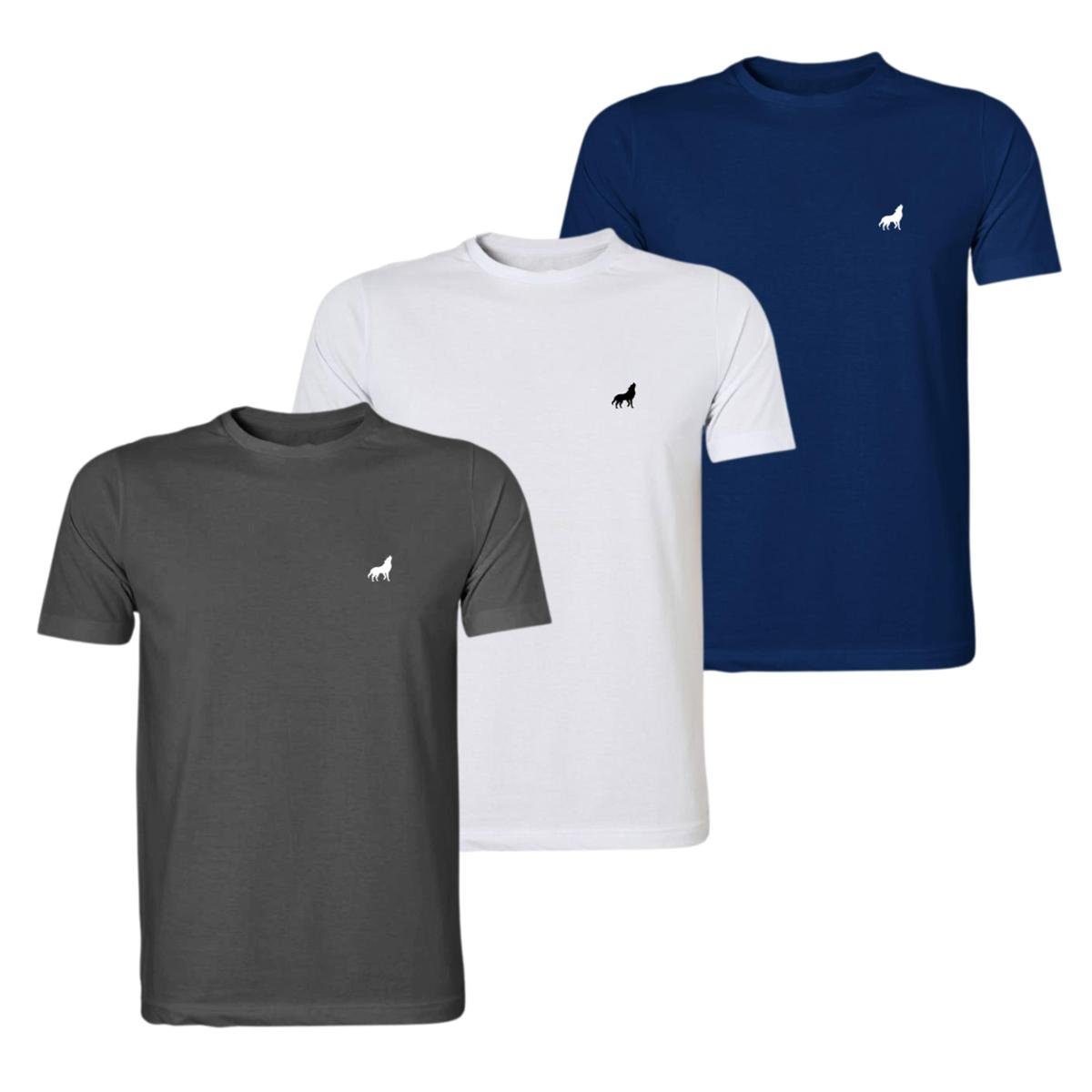 Camiseta Básica Masculina Slim Gola Careca 100% Algodão 30.1 Vira Lata Kit 3 Unidades - Sortido Menor preço em Camiseta Básica Masculina Slim Gola Careca 100% Algodão 30.1 Vira Lata Kit 3 Unidades - Sortido