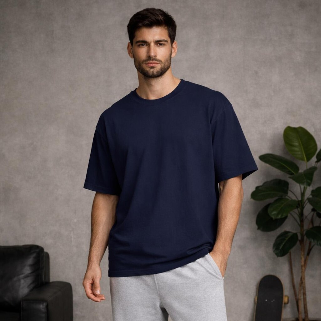 Camiseta básica oversize algodão masculina