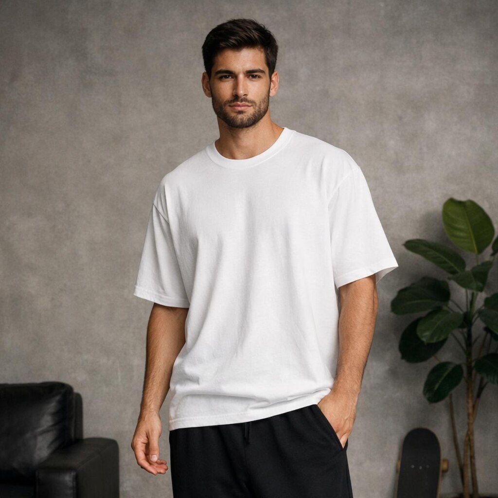 Camiseta básica oversize algodão masculina