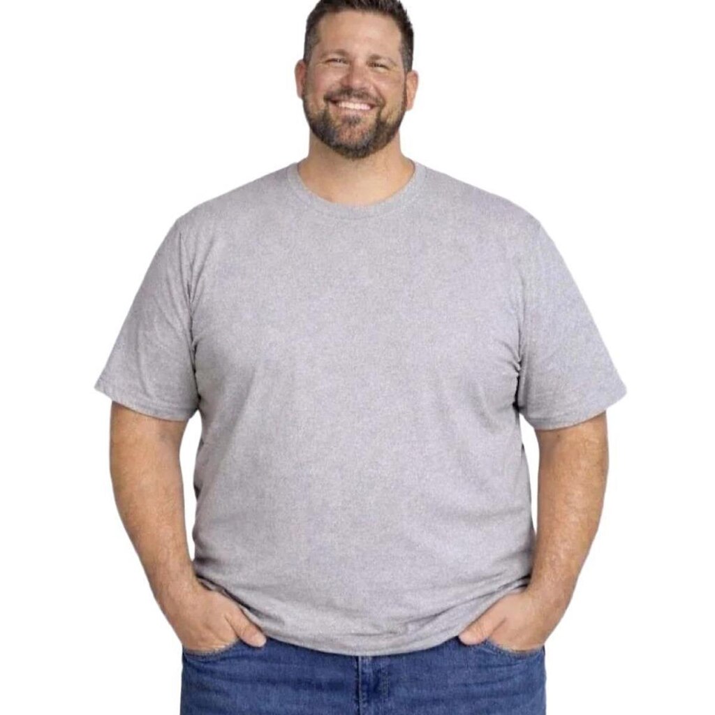 Camiseta Basica Plus Size Masculina Algodão Gola Redonda
