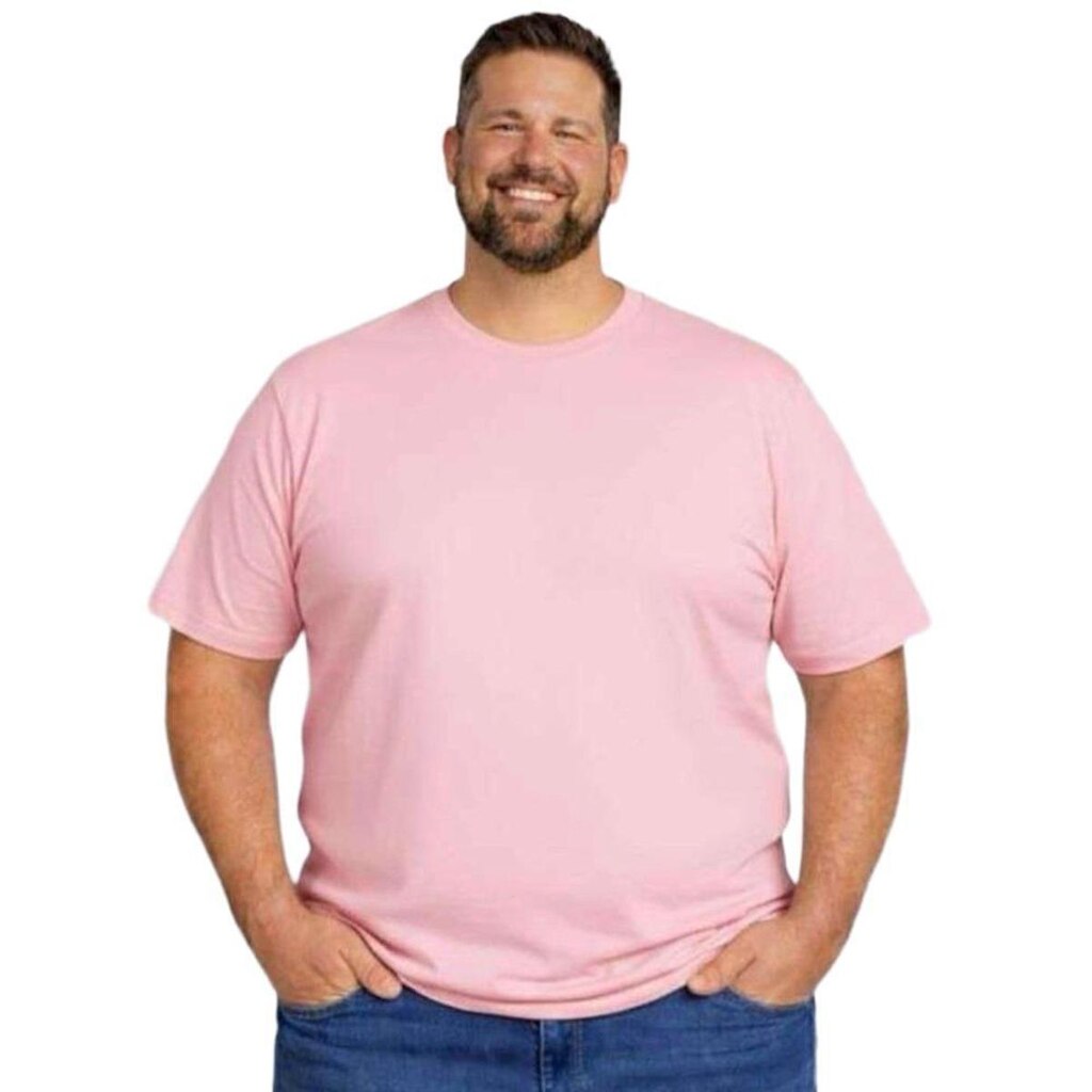 Camiseta Basica Plus Size Masculina Algodão Gola Redonda