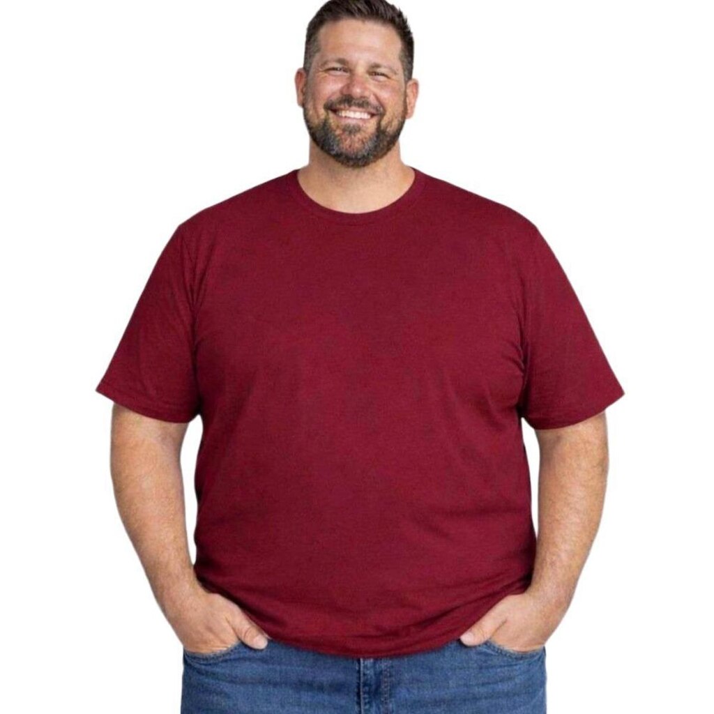 Camiseta Basica Plus Size Masculina Algodão Gola Redonda