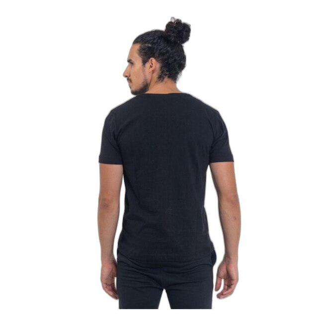 Camiseta Básica Preta Estampada Usa 17