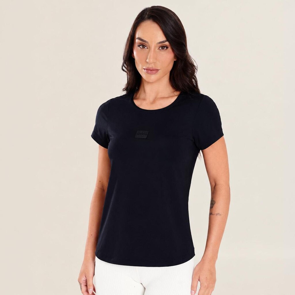Camiseta Basics Gola Redonda Branco Microfibra Donna Carioca