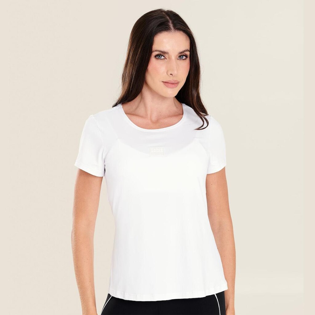 Camiseta Basics Gola Redonda Branco Microfibra Donna Carioca