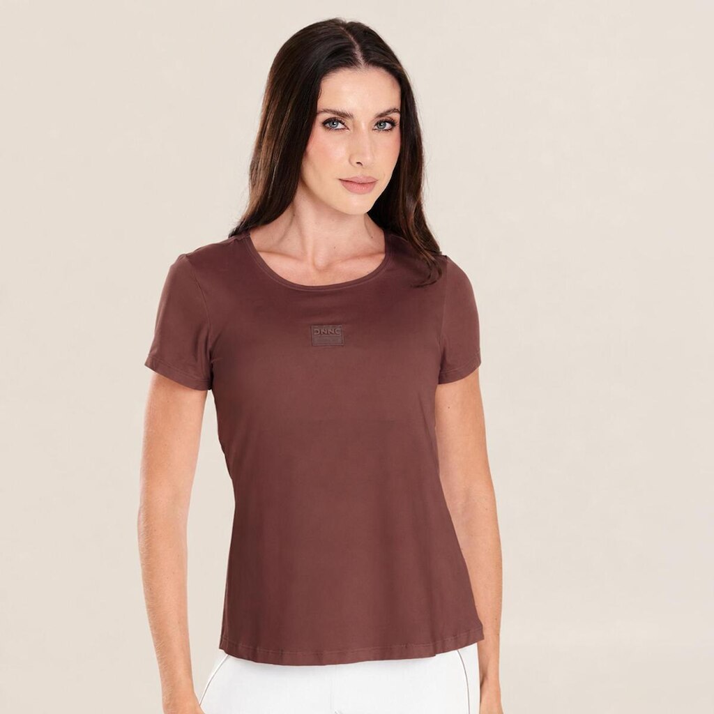 Camiseta Basics Gola Redonda Branco Microfibra Donna Carioca