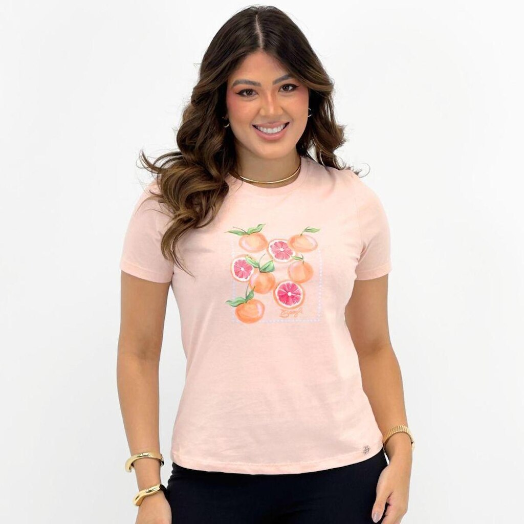 Camiseta Beagle Manga Curta com Estampa Feminina