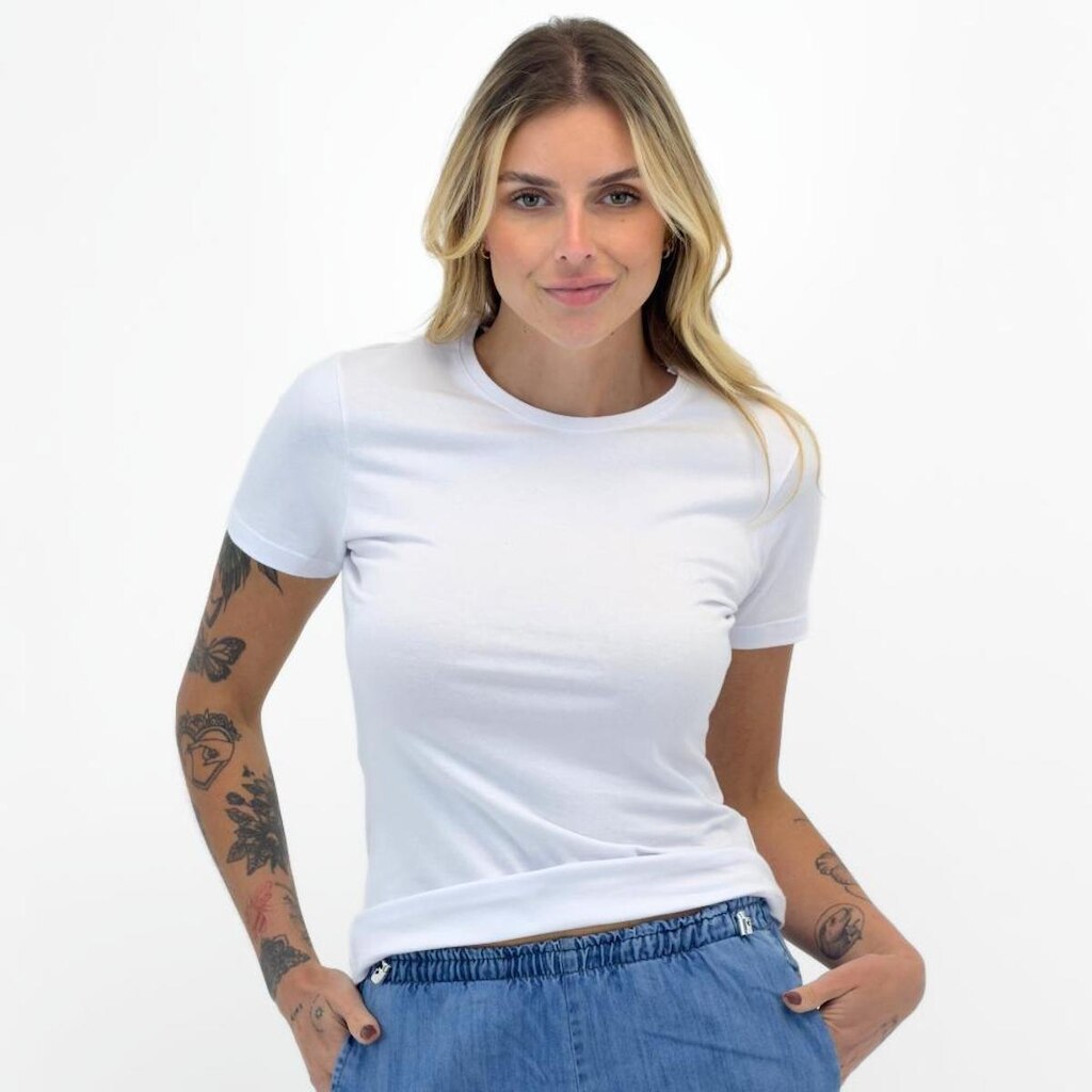 Camiseta Beagle T-Shirt Básica Manga Curta Gola Redonda Feminina
