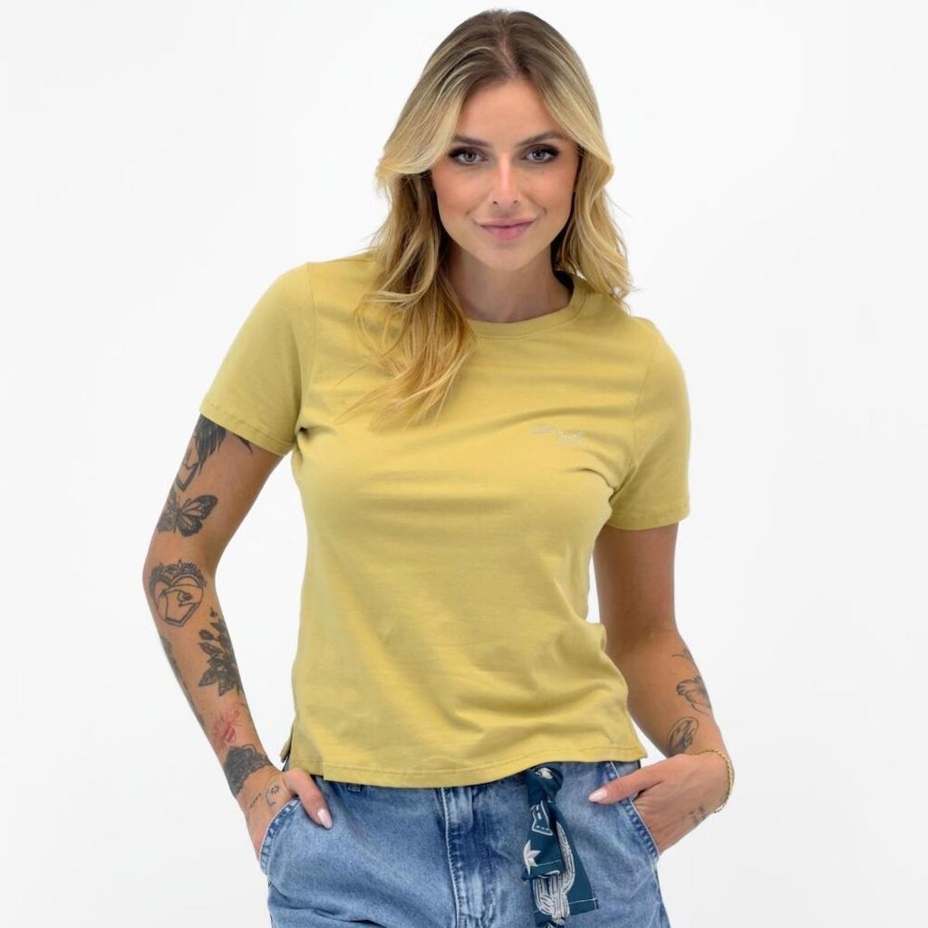 Camiseta Beagle T-Shirt com Strass Manga Curta Gola Redonda Feminina