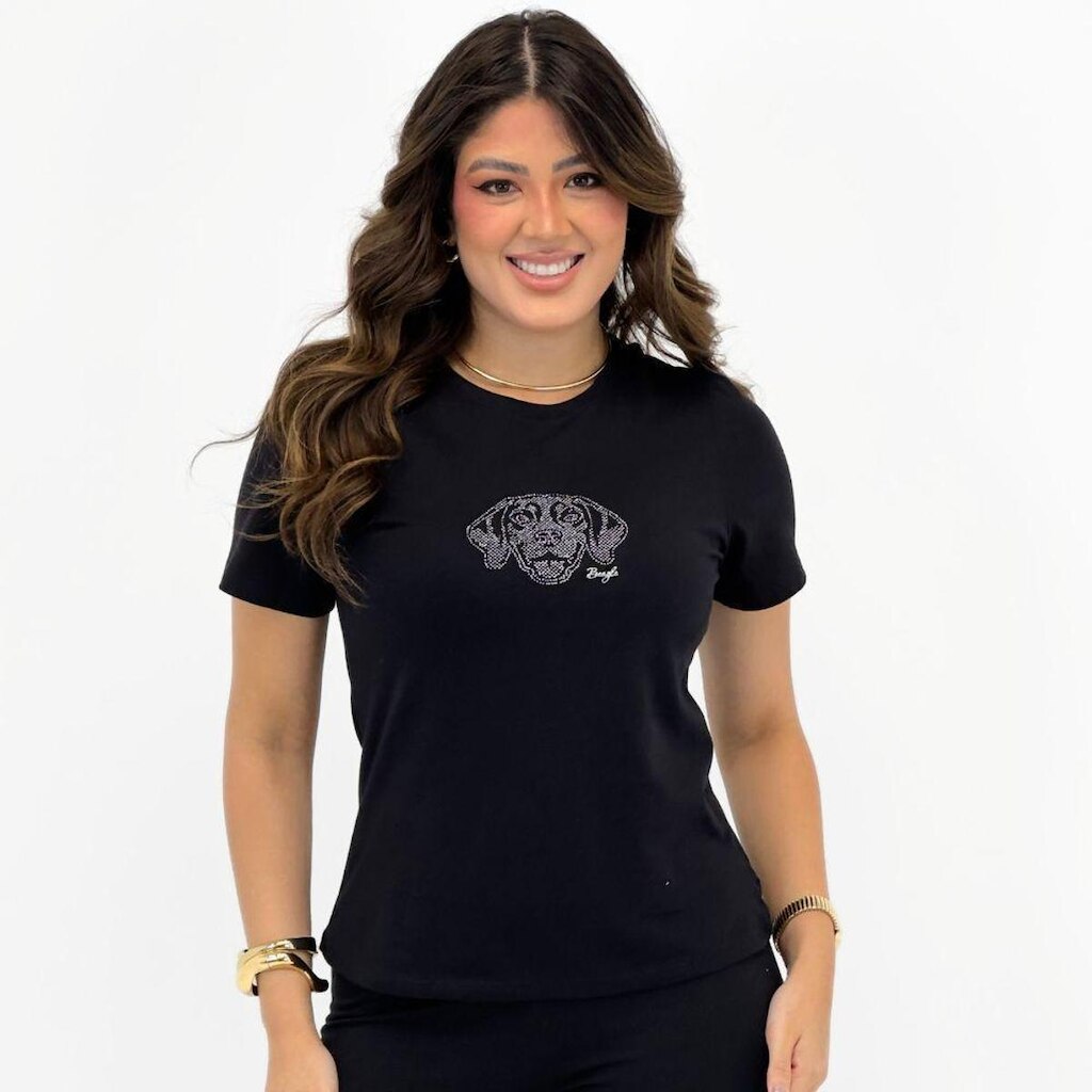 Camiseta Beagle T-shirt Manga Curta Feminina