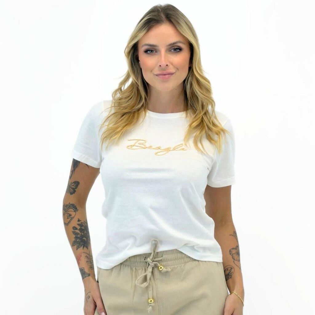 Camiseta Beagle T-Shirt Manga Curta Gola Redonda Feminina