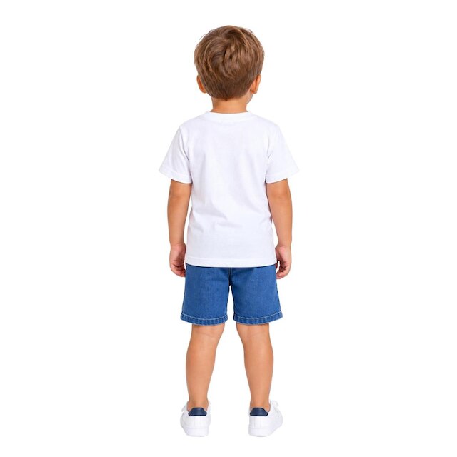 Camiseta Bebê Lisa Manga Curta Algodão Menino