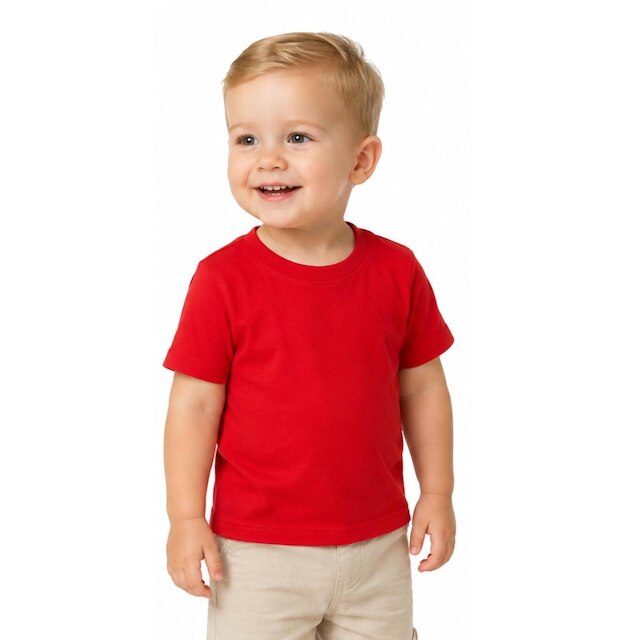 Camiseta Bebê Lisa Manga Curta Algodão Menino