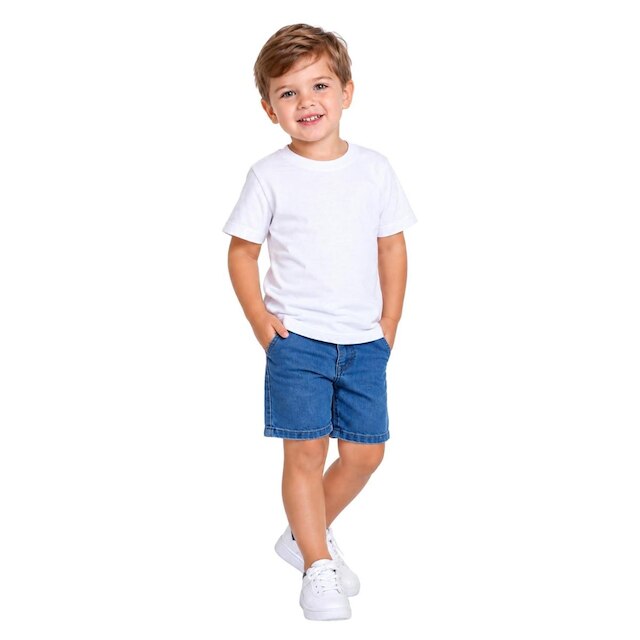 Camiseta Bebê Lisa Manga Curta Algodão Menino