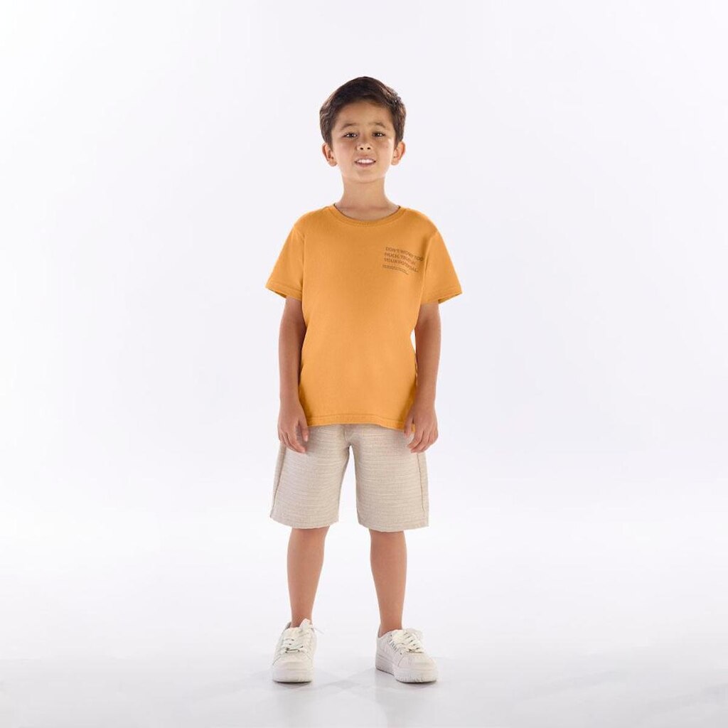 Camiseta Bege Infantil Pulla Bulla Menino - 53455-595
