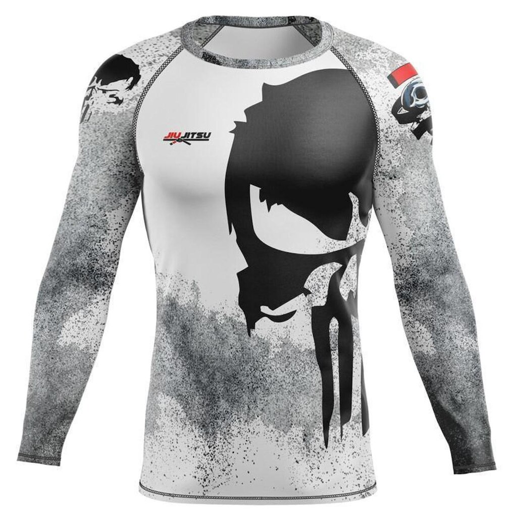 Camiseta Black Cat Sport Wear Jiu-Jitsu Rash Guard Segunda Pele Proteção - Justiceiro
