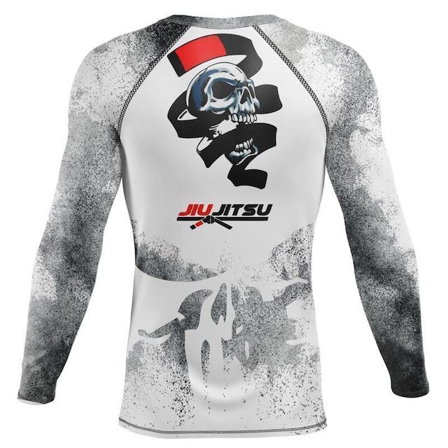 Camiseta Black Cat Sport Wear Jiu-Jitsu Rash Guard Segunda Pele Proteção - Justiceiro