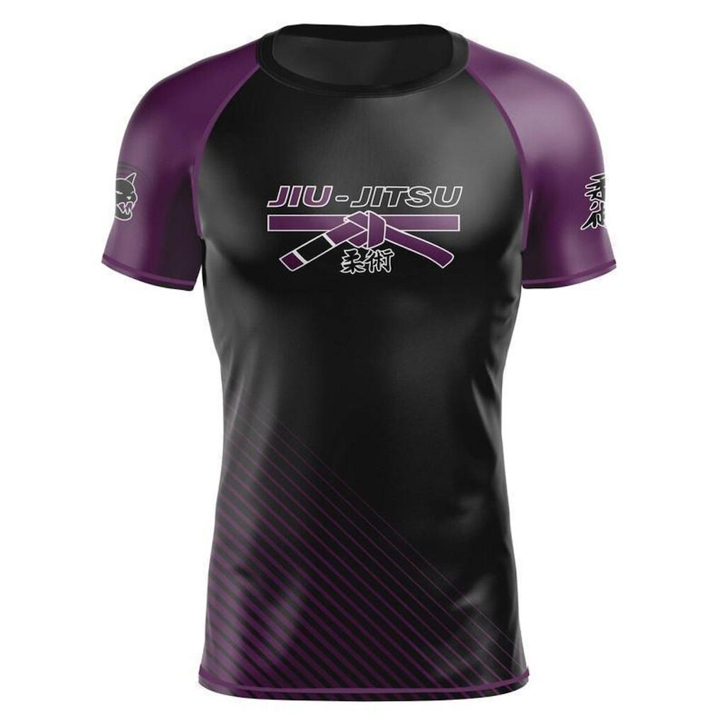 Camiseta Black Cat Sport Wear Jiu-Jitsu  Rash Guard Segunda Pele Proteção
