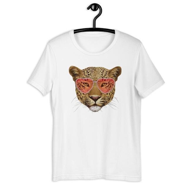Camiseta Blusa Feminina Onça Love Glasses Animal Print