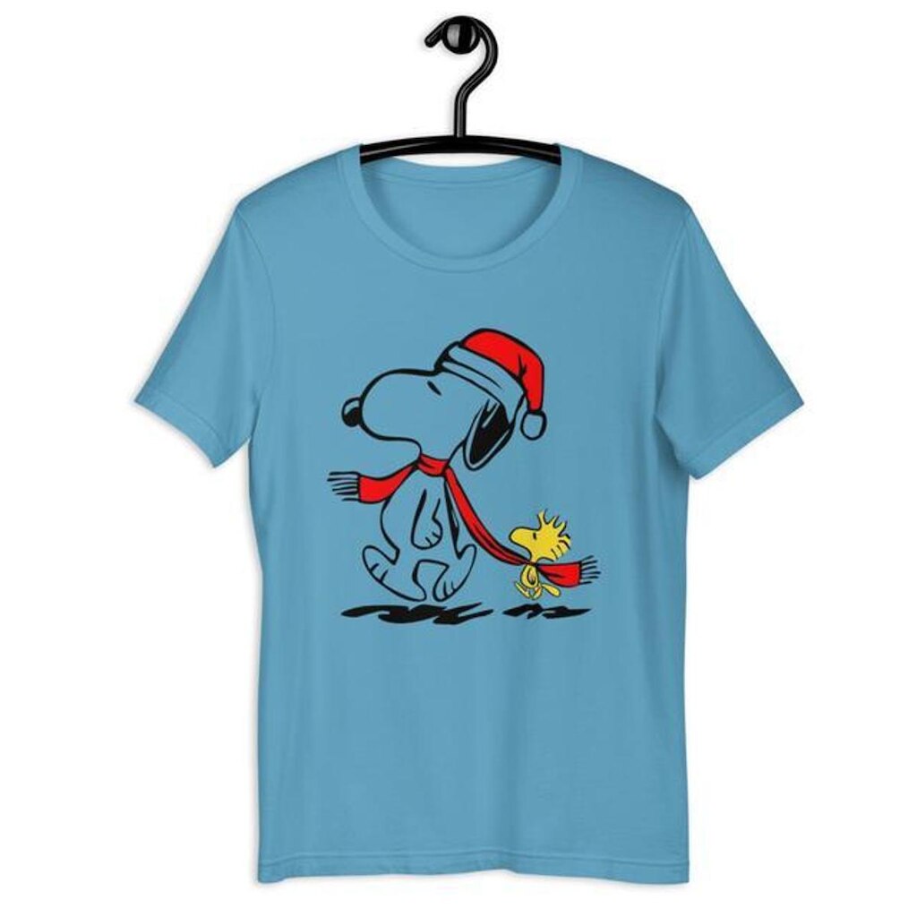 Camiseta Blusa Feminina Snoopy de Natal