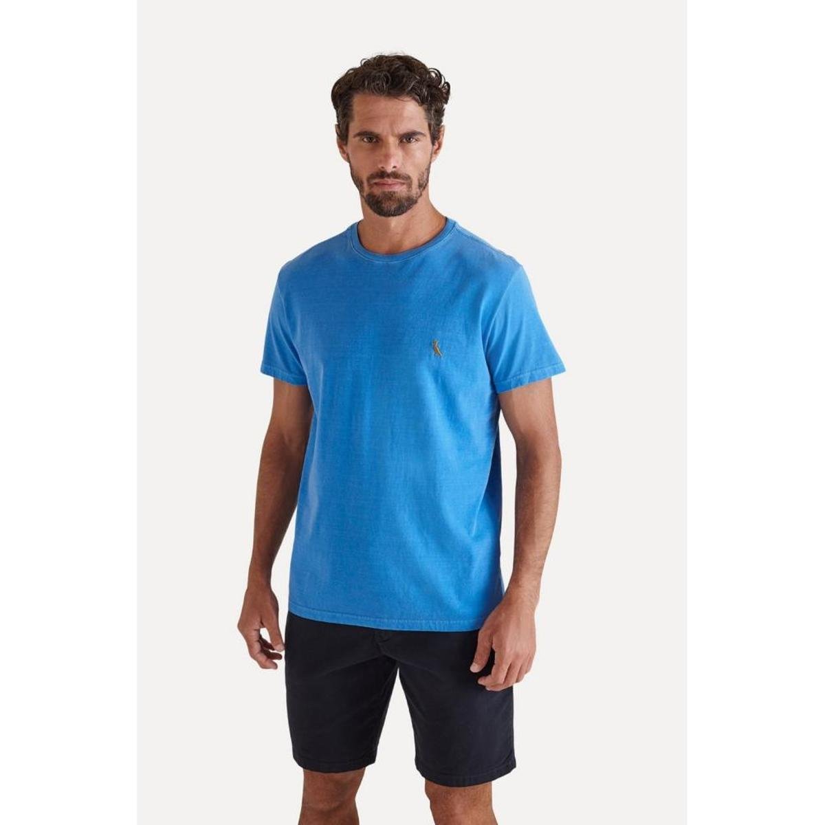Camiseta Brasa Stoned Reserva - Azul Petróleo Menor preço em Camiseta Brasa Stoned Reserva - Azul Petróleo