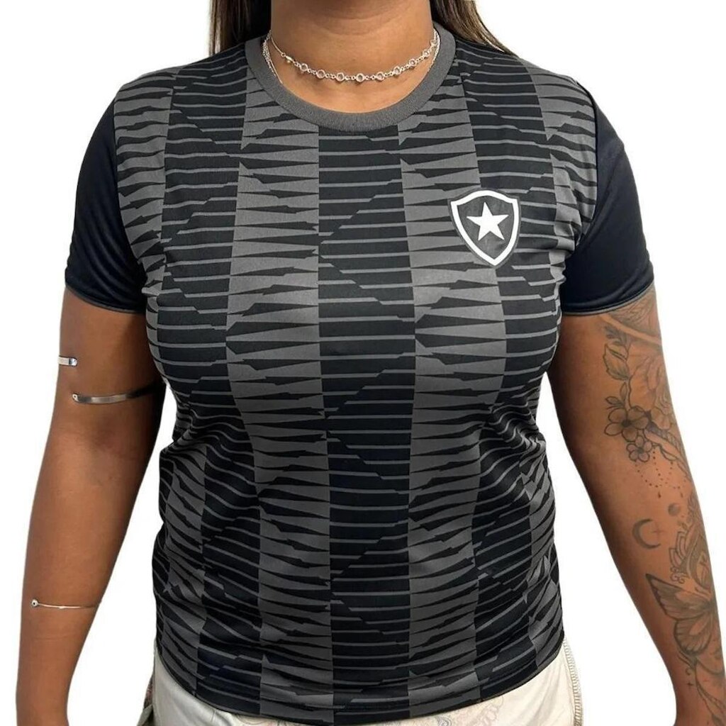 Camiseta Braziline Botafogo Stripes Feminino