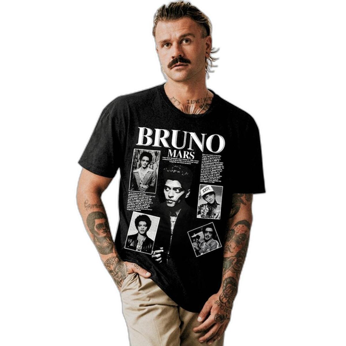 Camiseta Bruno Mars Preta Unissex Adulto | Zattini