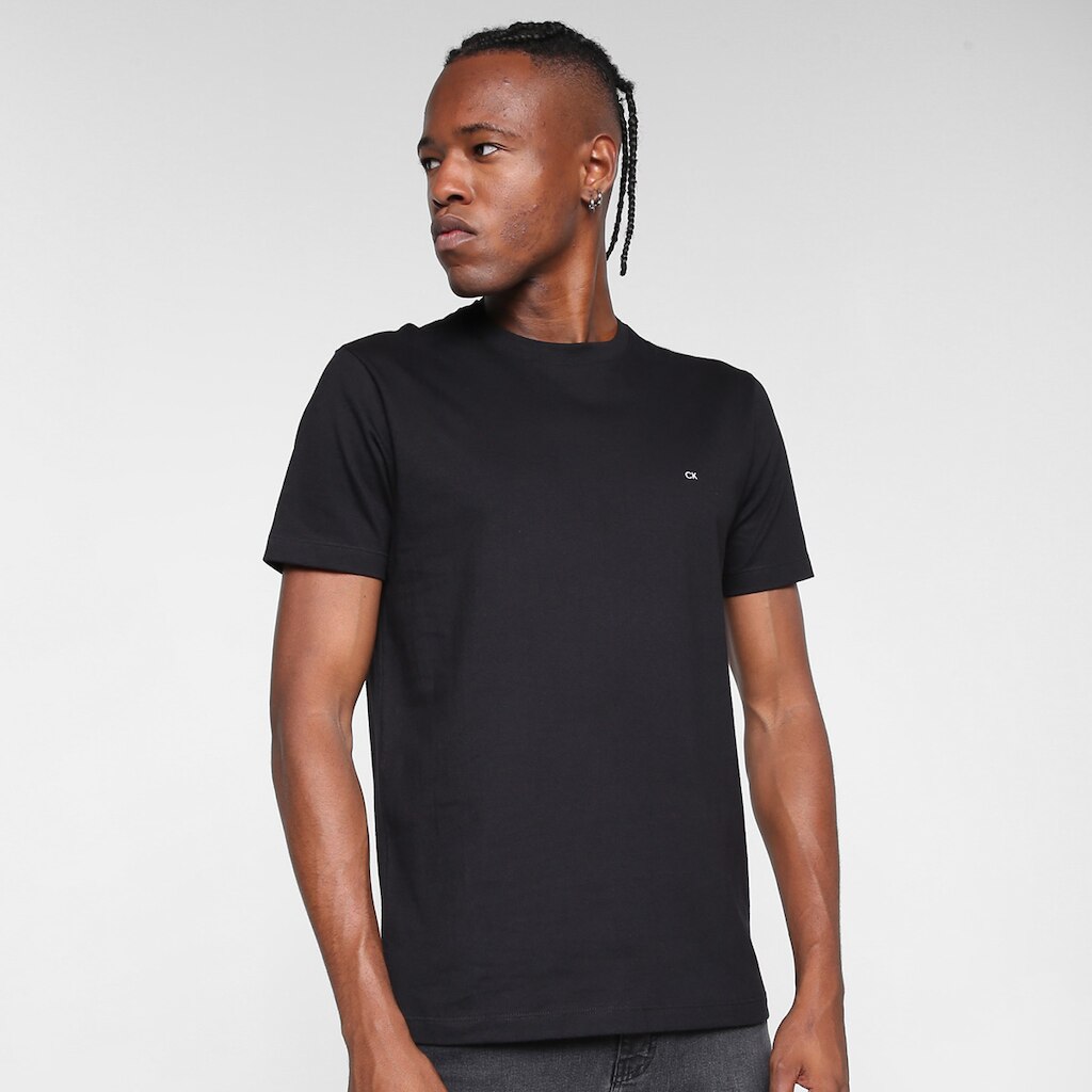 Camiseta Calvin Klein Básica Meia Malha Masculina