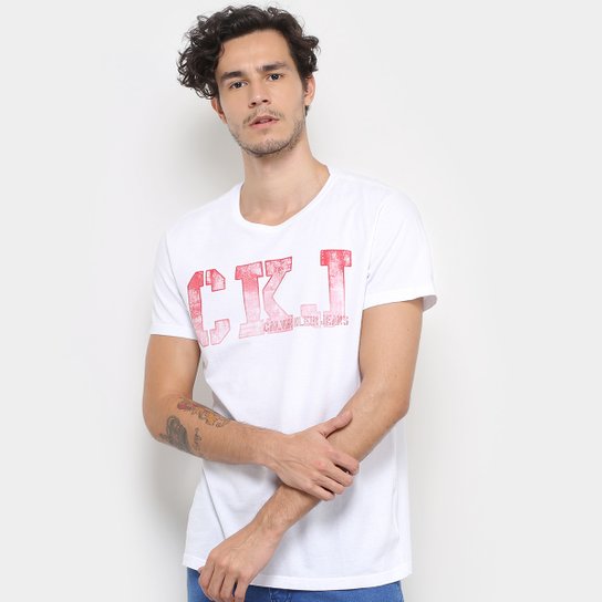 Camiseta Calvin Klein Ckj Masculina - Branco