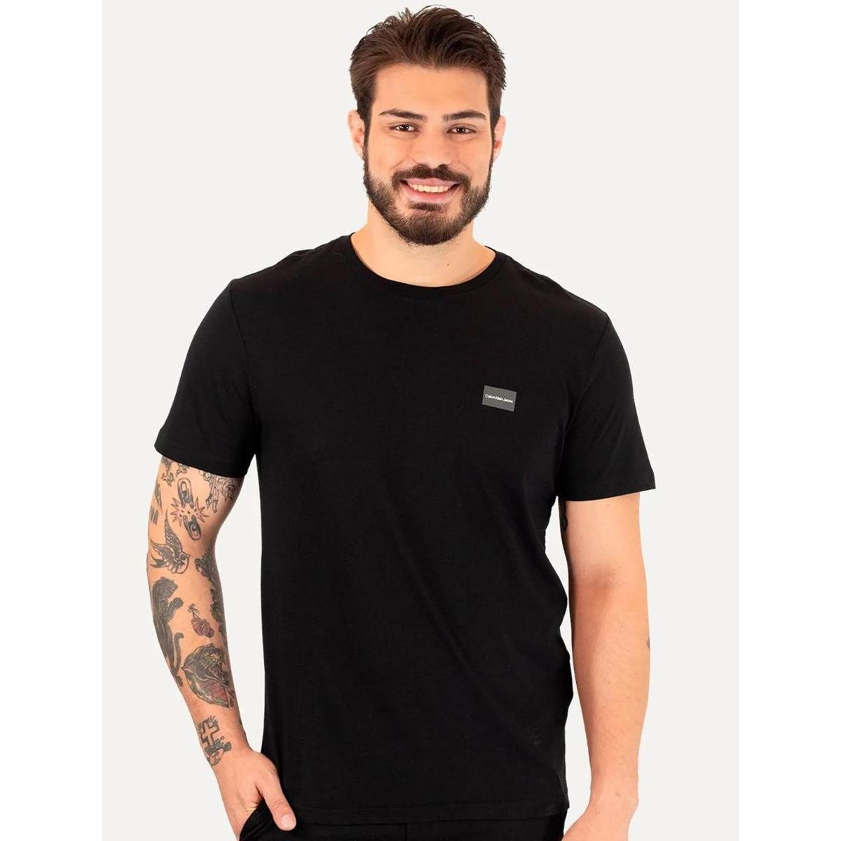 Camiseta Calvin Klein Jeans Masculina Logo Retângulo Since 1978 Preta Menor preço em Camiseta Calvin Klein Jeans Masculina Logo Retângulo Since 1978 Preta