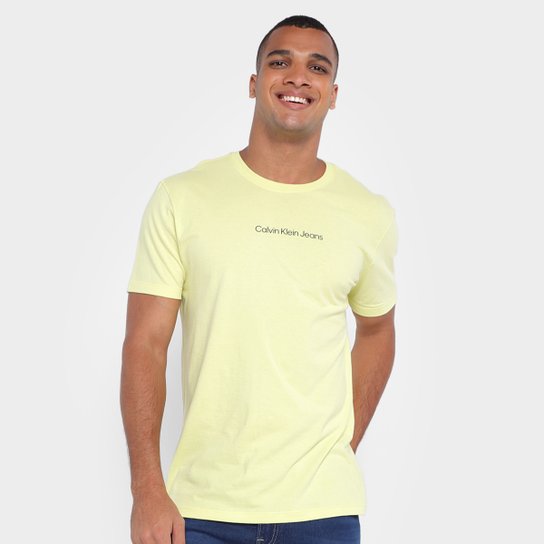 Camiseta Calvin Klein Logo Centralizado Masculina - Verde